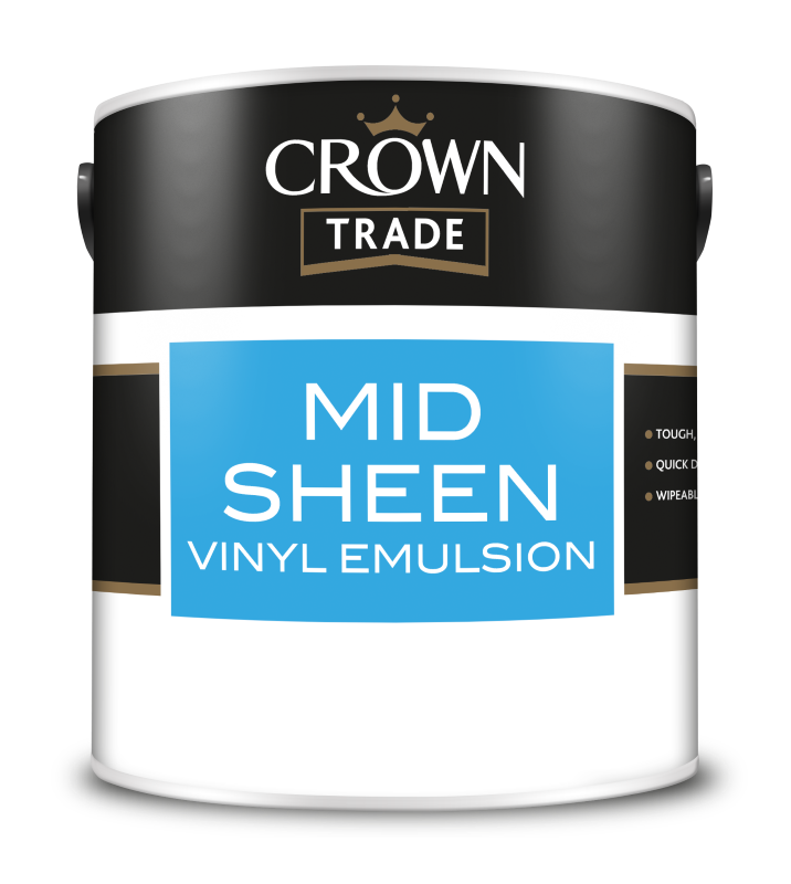 Crown Trade Mid Sheen Vinyl Emulsion Brilliant White