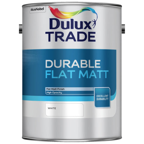 Dulux Trade Durable Flat Matt White 5 Litres