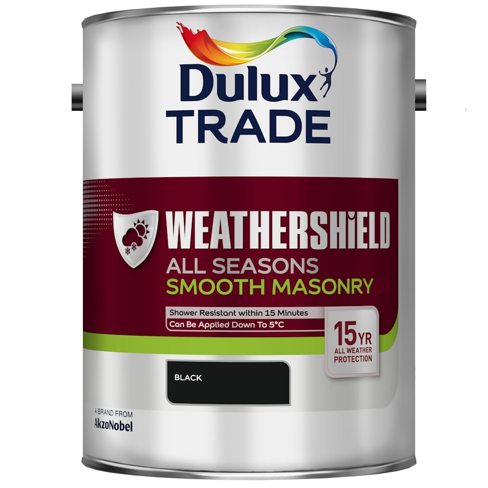 Dulux Trade Weathershield All Seasons Smooth Masonry Black