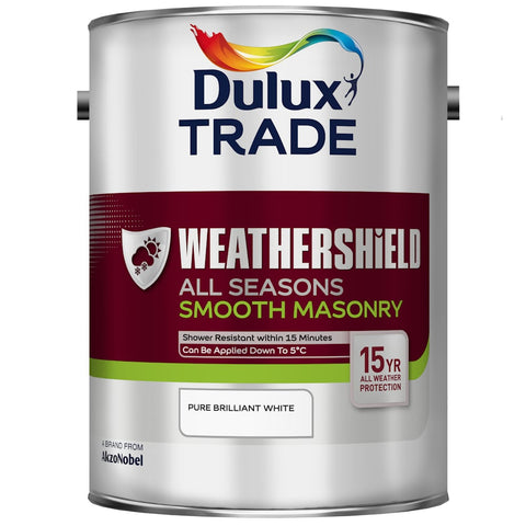 Dulux Trade Weathershield All Seasons Smooth Masonry Pure Brilliant White