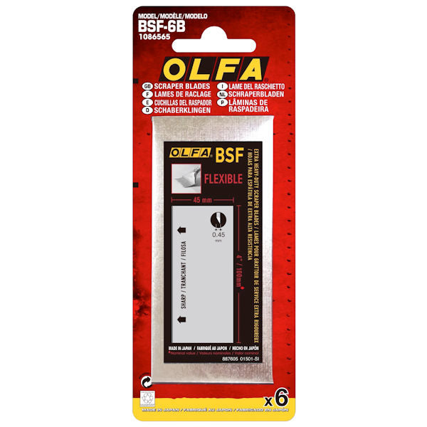 OLFA Flexible Dual-Edge Scraper Blade for X Design Scrapers (Pack of 6)