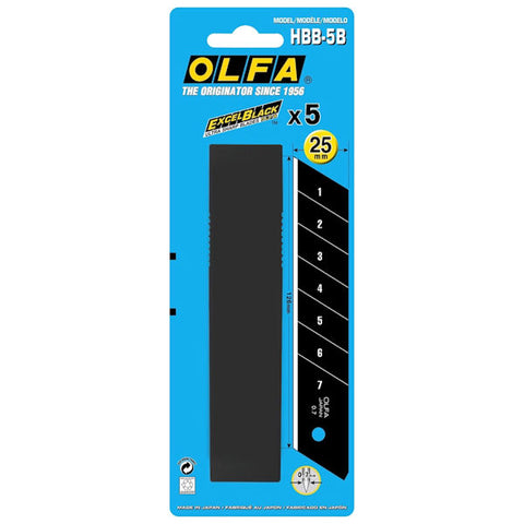 OLFA Excel Black Ultra Sharp Blade 25mm (Pack of 5)